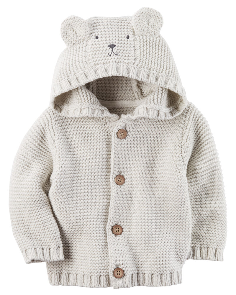 Unisex baby bear hooded cardigan
